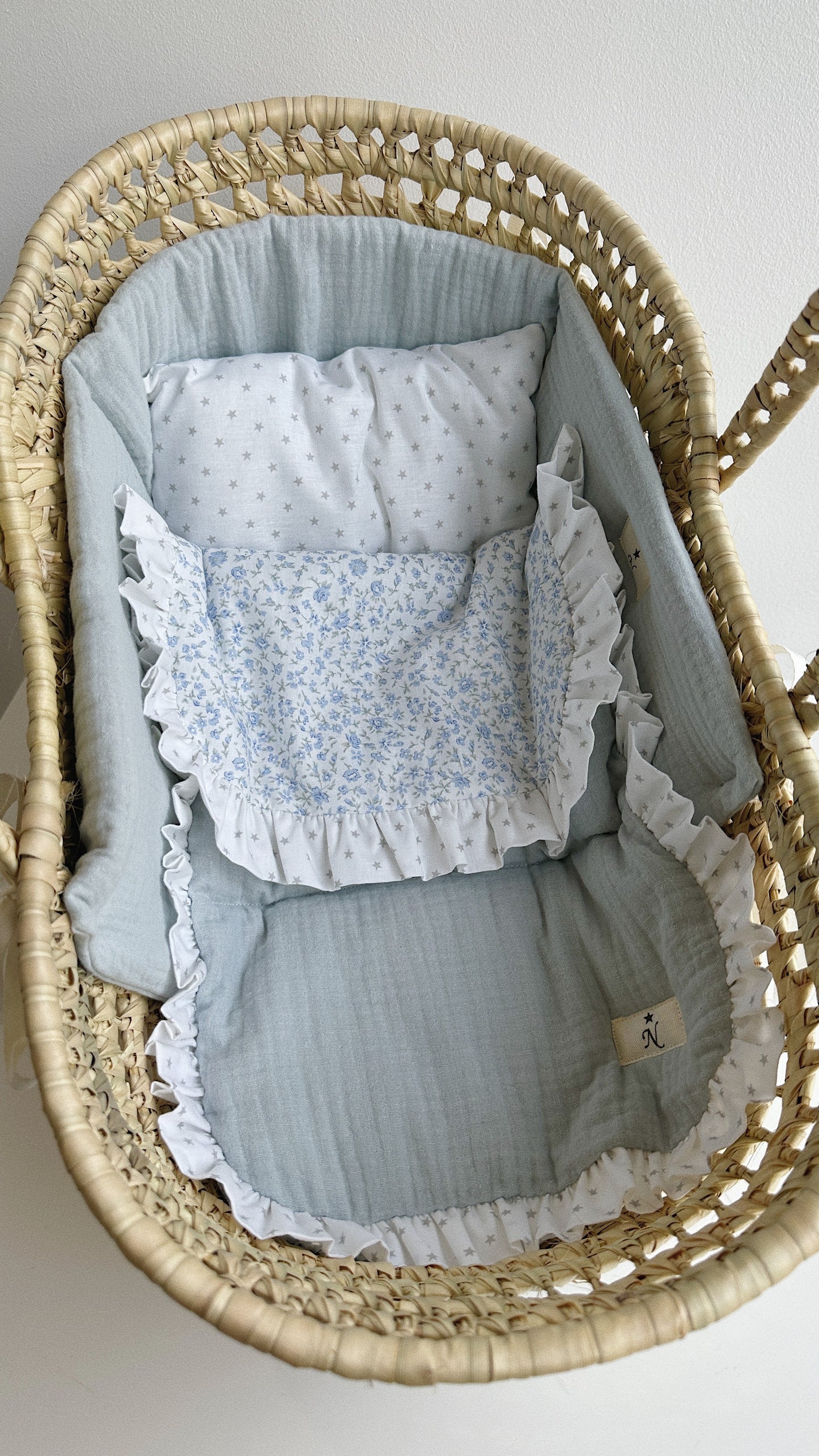 CAPAZO PARA REBORN Y MUÑECAS MODELO LOLA AZUL