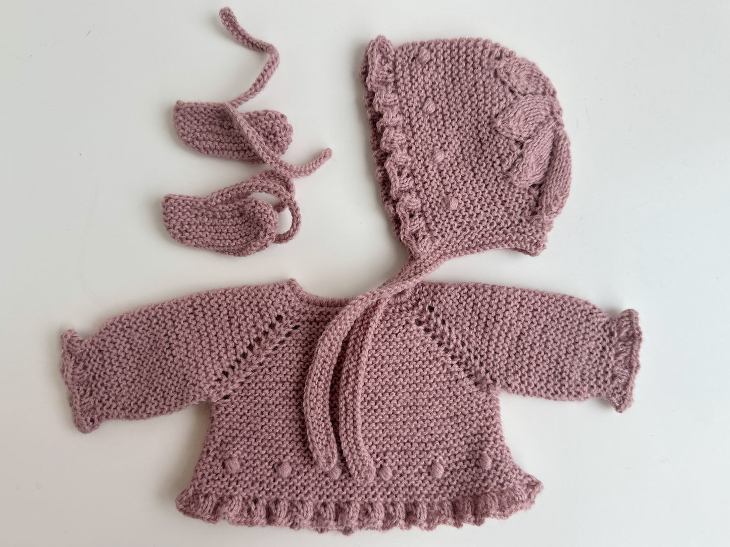 Conjuntos punto algodón hechos a mano, 36cm