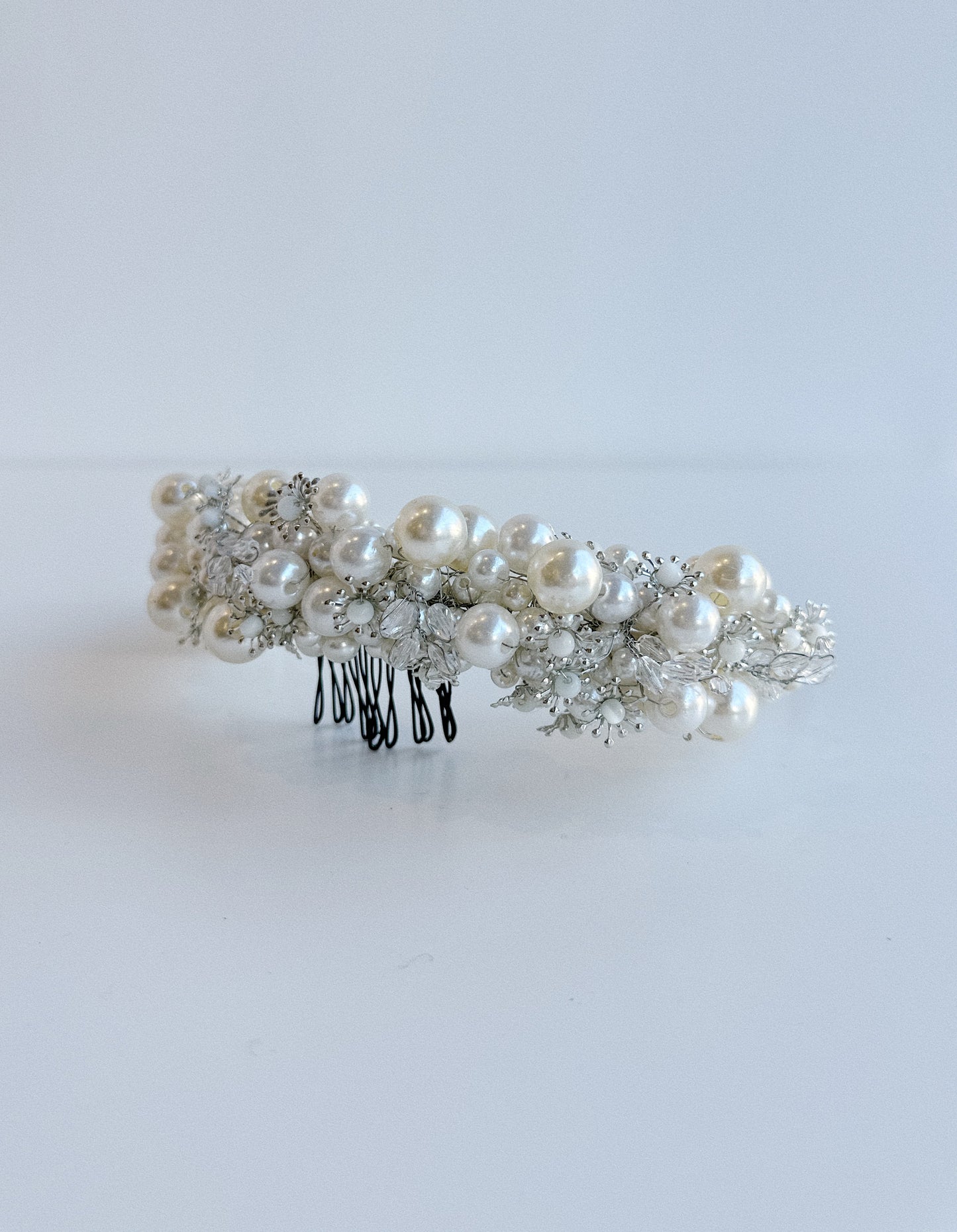 TOCADO PARA NOVIA ESTILO DIADEMA PERLAS