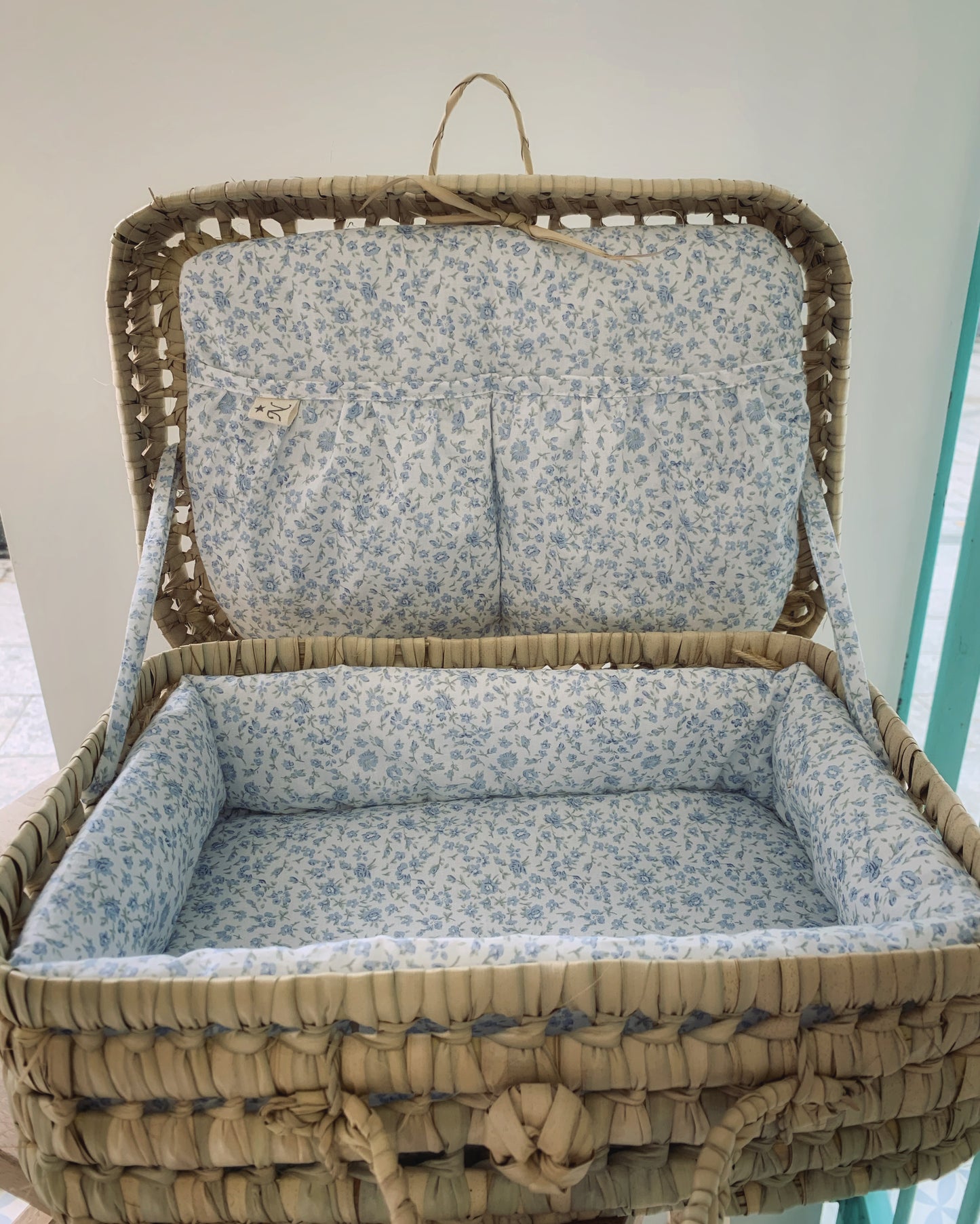 MALETA MIMBRE FORRADA LOLA AZUL