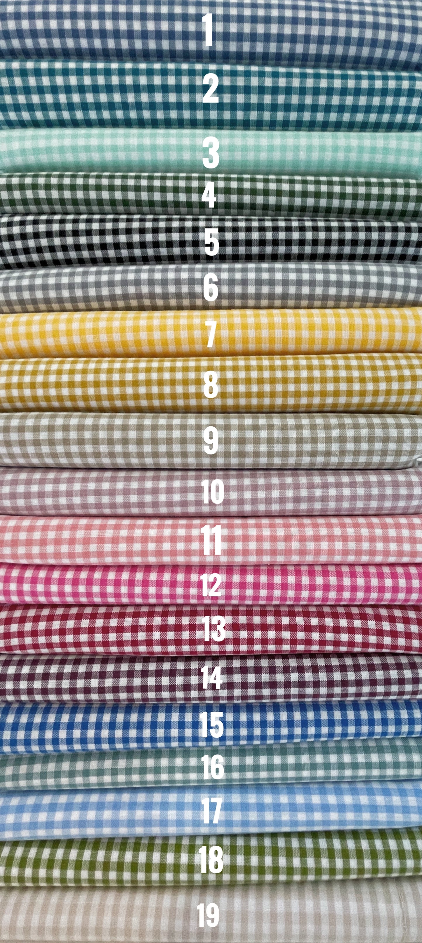 TELA VICHY, CUADRO DE 0,3 CM, 19 COLORES PARA ESCOGER Y 1,50 METROS DE ANCHO, OEKO-TEX. METRO 16€ metro