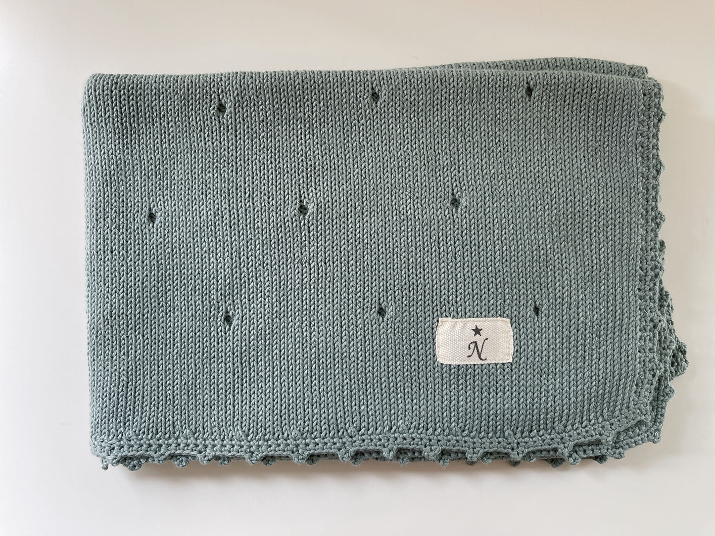 MANTITA/ ARRULLO HECHA EN ALGODÓN PARA BEBÉ 70CM X 50 CM VERDE VIEJO