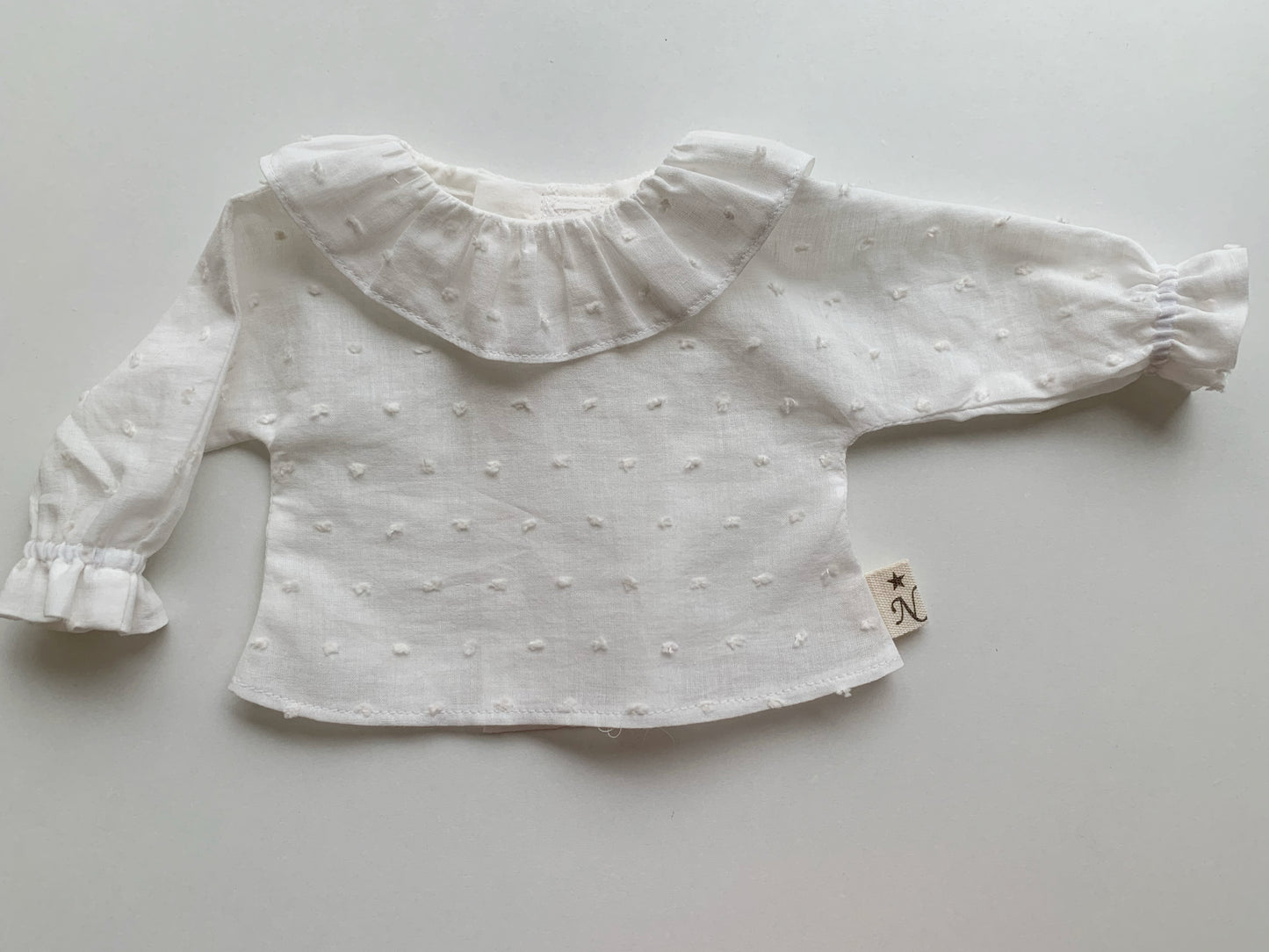 BLUSA MANGA LARGA Y CON CUELLO PARA REBORN DE 40 CM Y MUÑECA DE 42 CM
