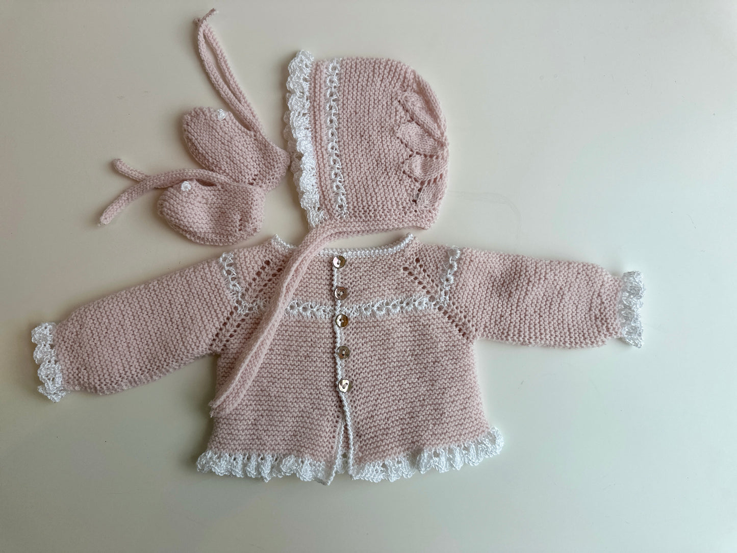 Capota, jersey y patucos para reborn 52cm