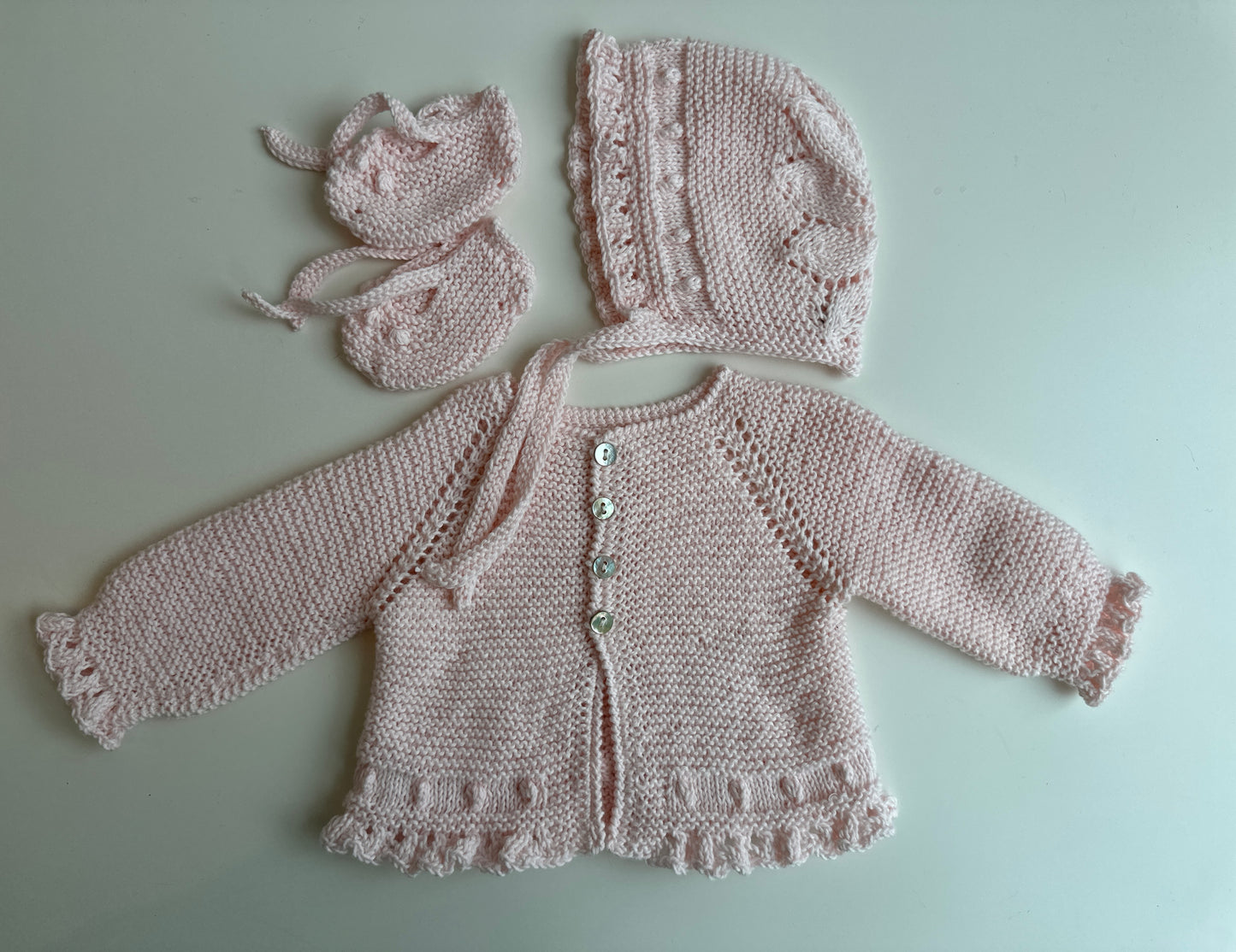 Capota, jersey y patucos para reborn 52cm