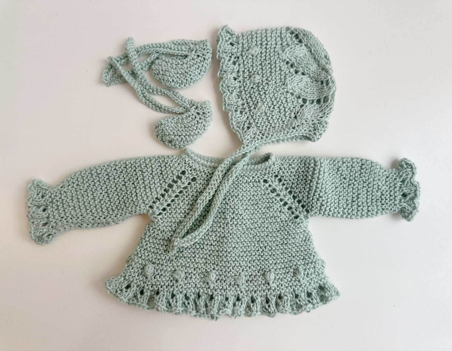 Conjuntos punto algodón hechos a mano, 36cm