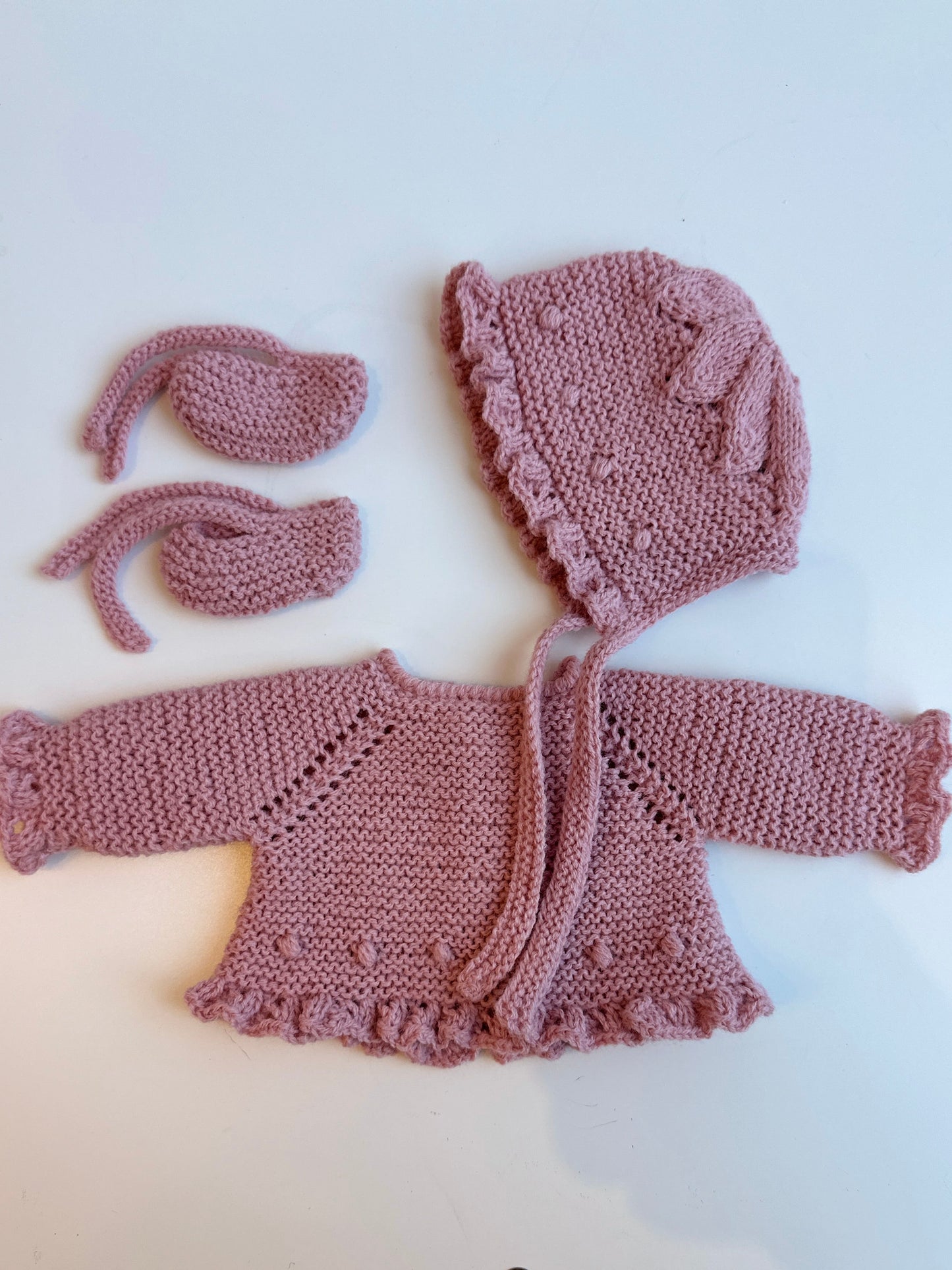 Conjuntos punto algodón hechos a mano, 36cm