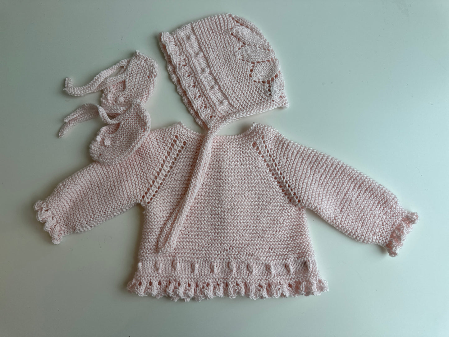 Capota, jersey y patucos para reborn 52cm