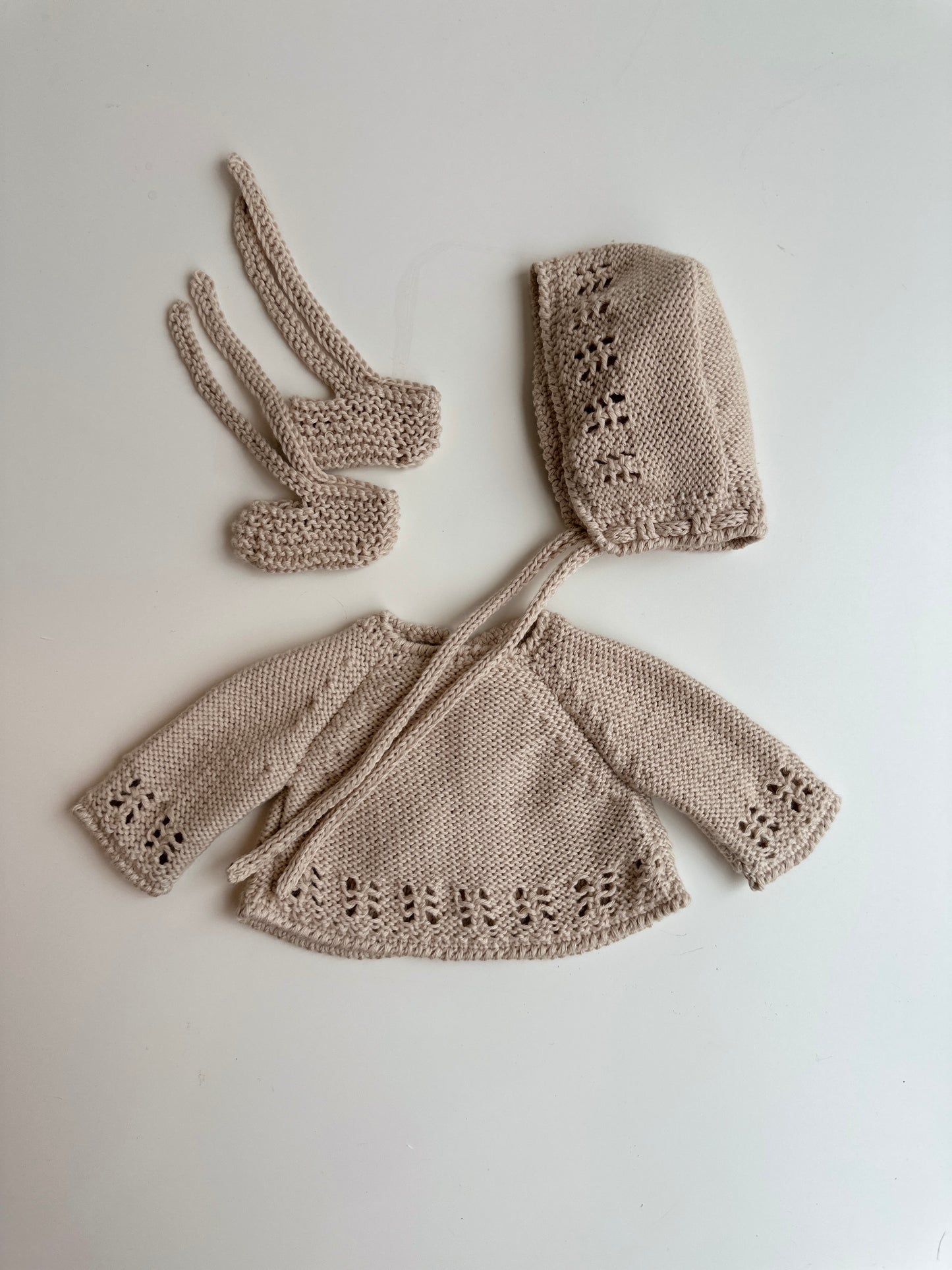 Conjuntos punto algodón hechos a mano, 36cm