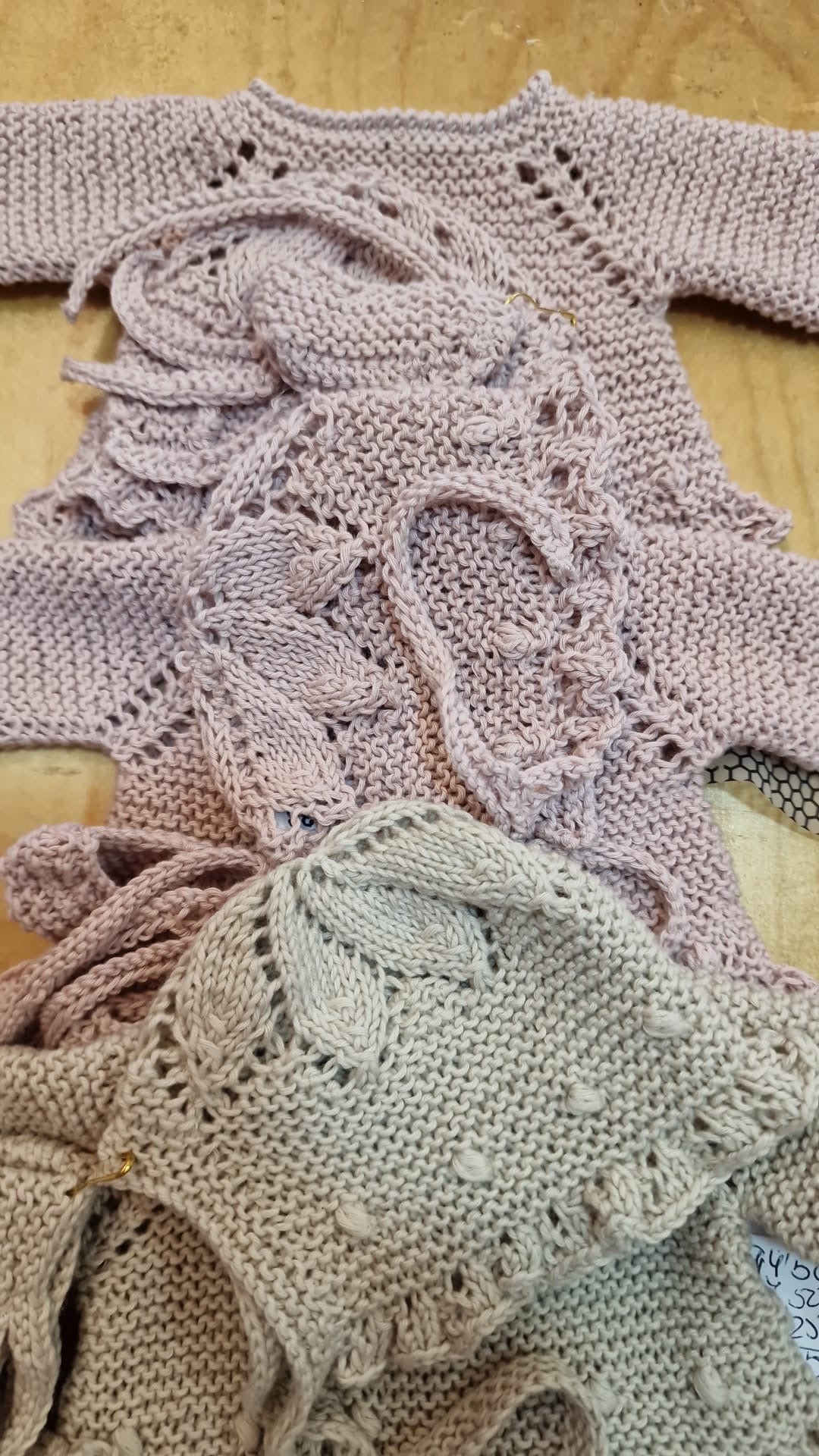 Conjuntos punto algodón hechos a mano, 36cm