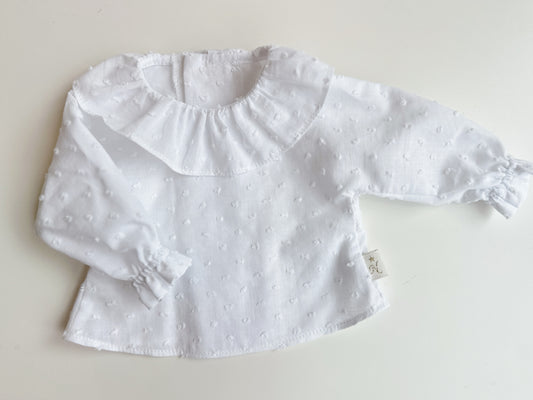 BLUSA MANGA LARGA Y CON CUELLO PARA REBORN DE 40 CM Y MUÑECA DE 42 CM