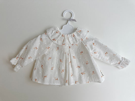 BLUSA MANGA LARGA Y CON CUELLO PARA REBORN DE 42 CM