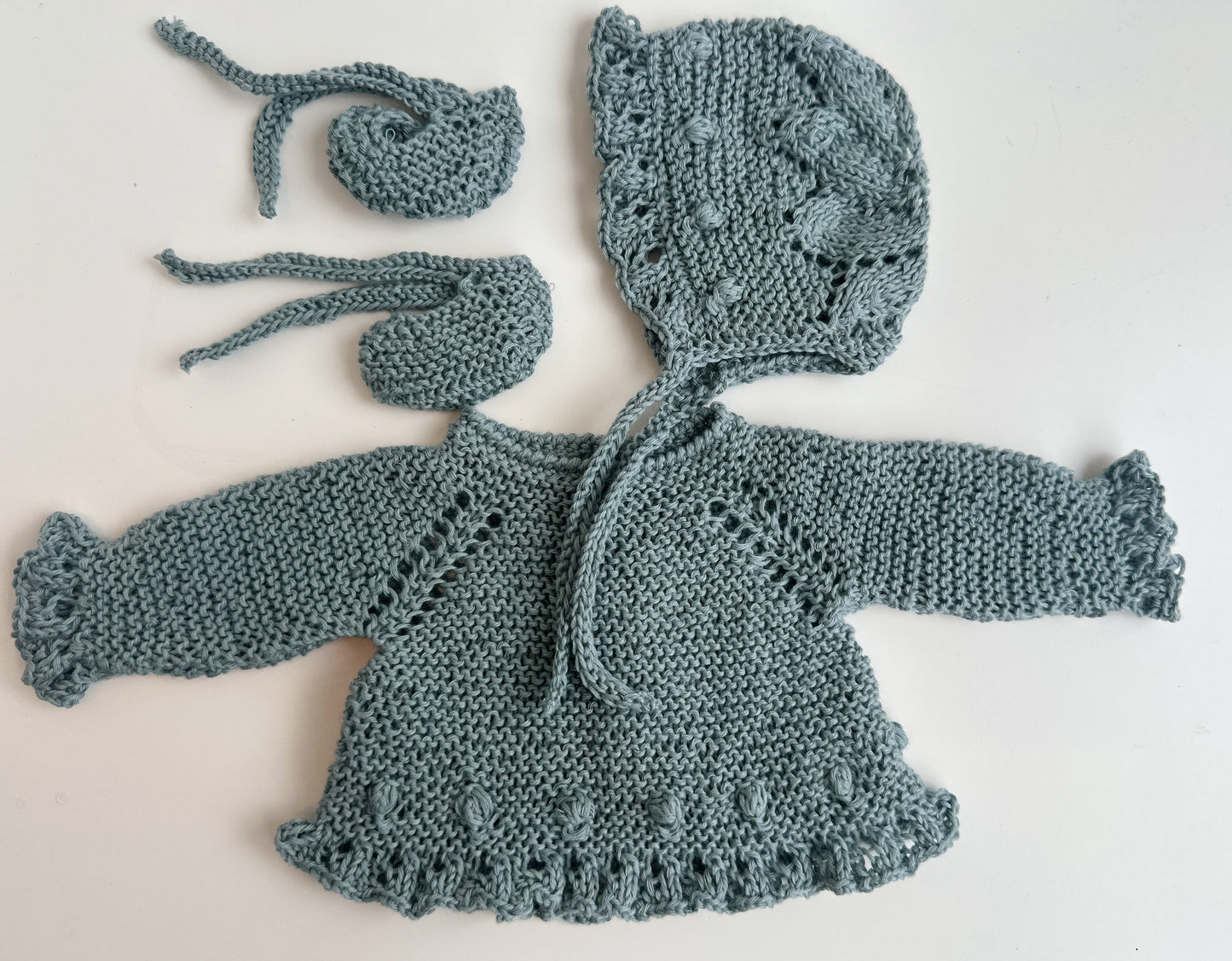 Conjuntos punto algodón hechos a mano, 36cm