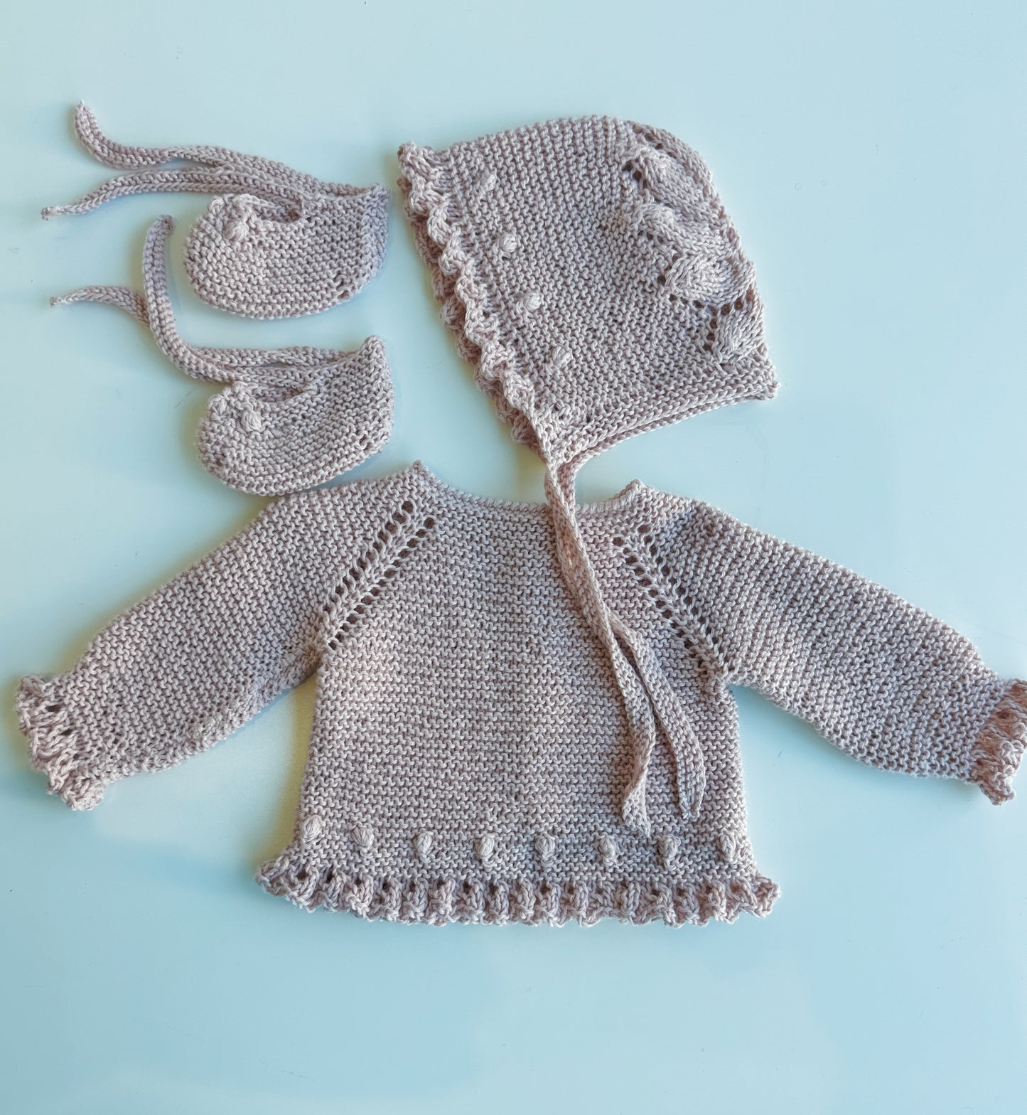 Capota, jersey y patucos para reborn 48cm