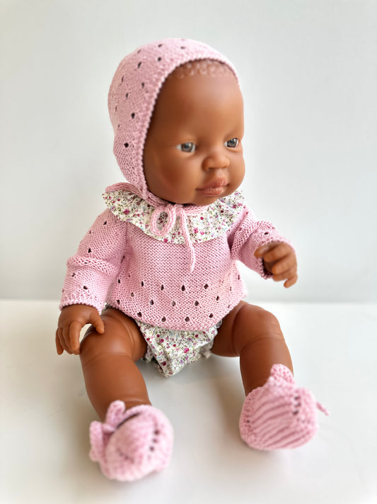 MUÑECO 42 CENTÍMETROS Y PUNTO ROSA CHICLE