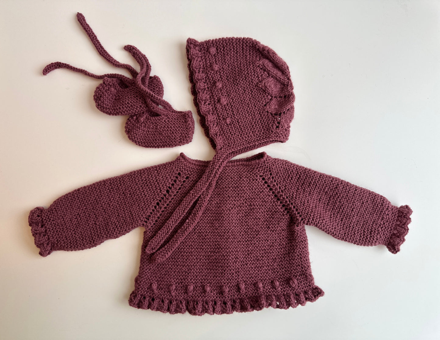 Capota, jersey y patucos para reborn 52cm