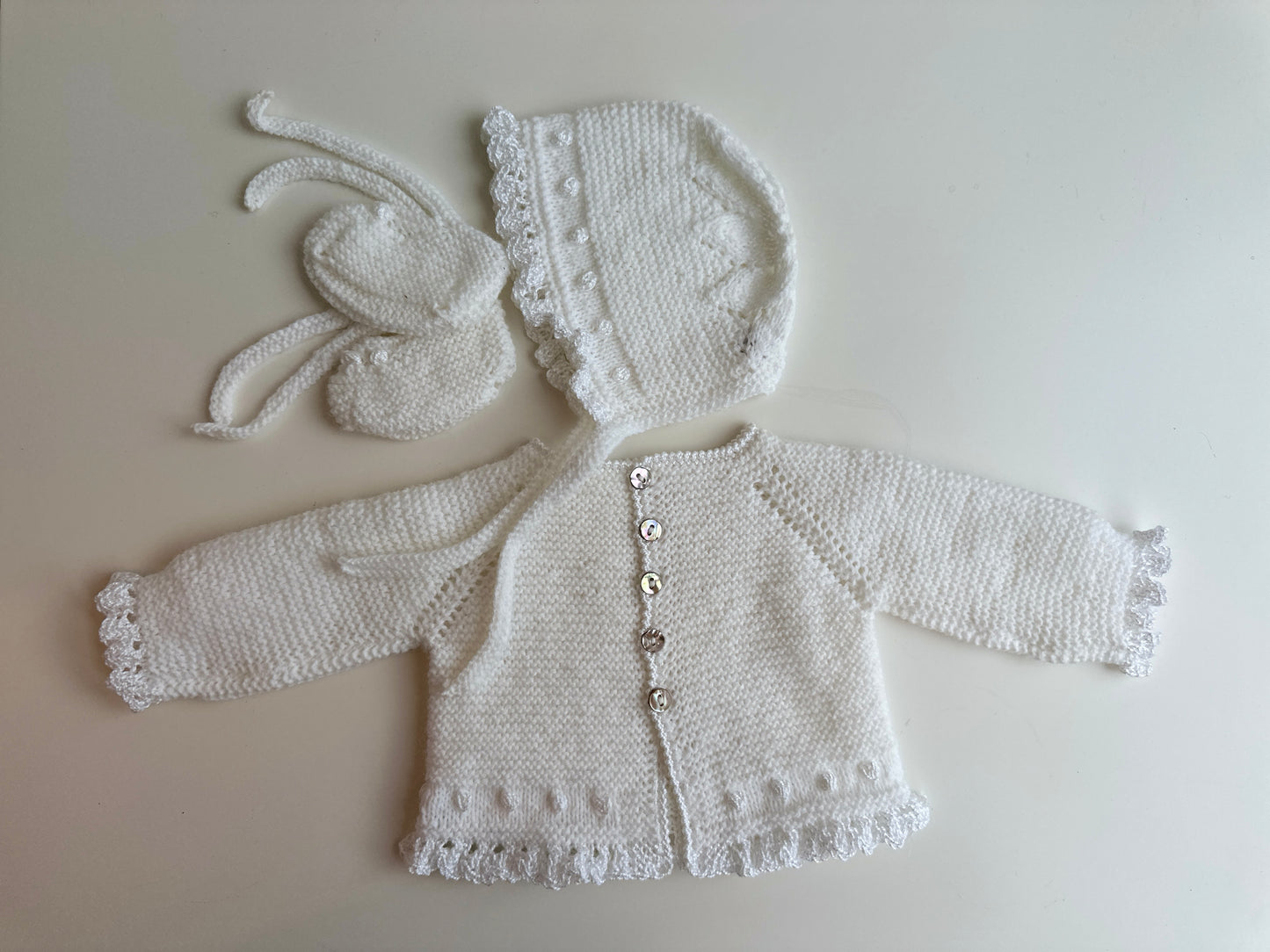 Capota, jersey y patucos para reborn 52cm