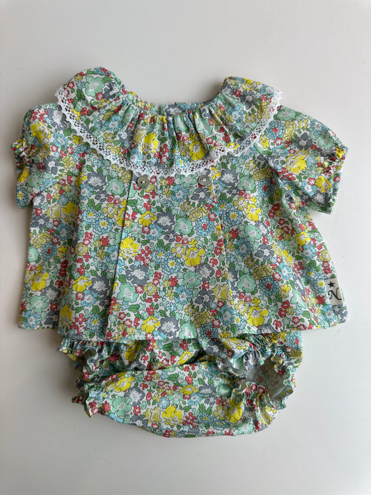 CONJUNTO BLUSA CON CUELLO Y CULOTTE PARA REBORN DE 52 CENTÍMETROS