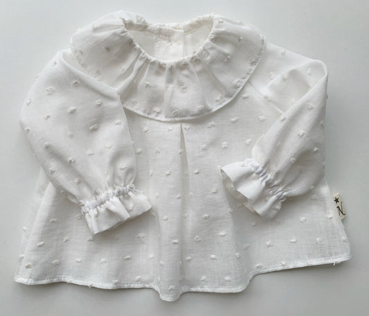 BLUSA CON CUELLO PARA REBORN DE 52 CENTÍMETROS CRUDA