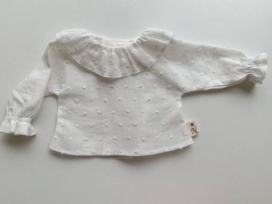 BLUSA MANGA LARGA Y CON CUELLO PARA REBORN DE 40 CM Y MUÑECA DE 42 CM